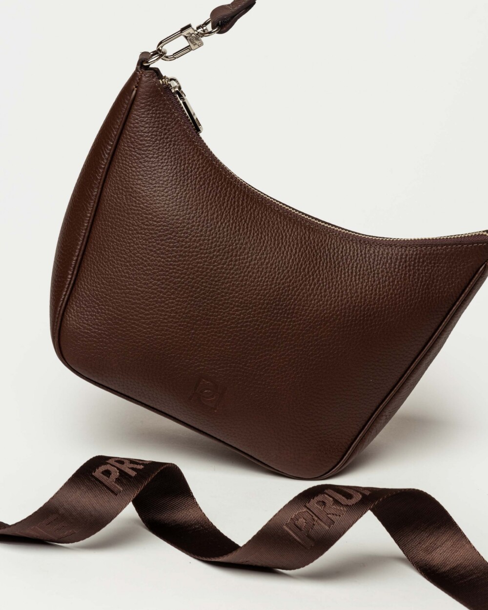 Bandolera Venice en cuero graneado Marron