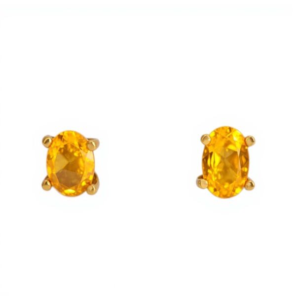 Caravanas Ámbar y oro - Oro bajo - Ámbar - CA8136 conpiedra