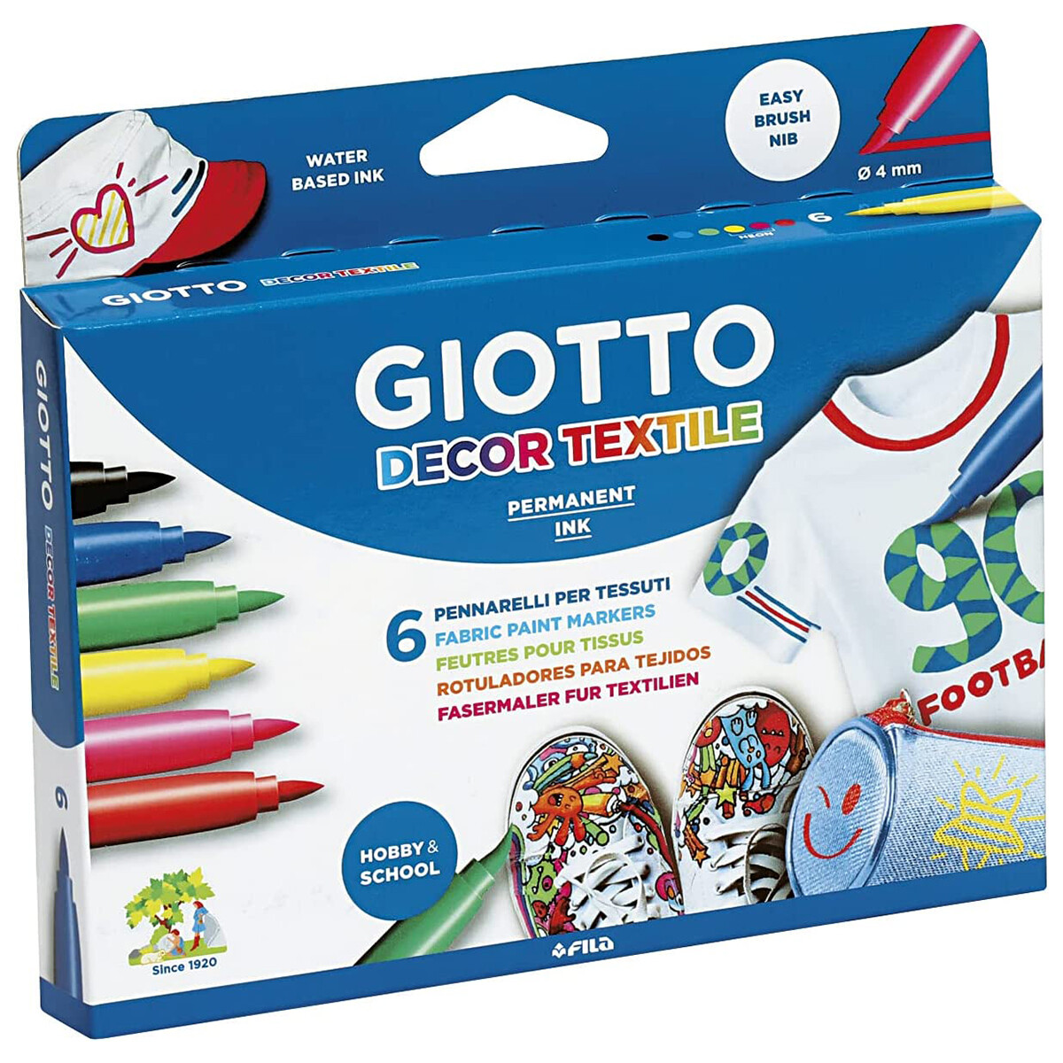 Marcadores X6 Giotto Decor Textil P/ Tela Ropa Drypen 