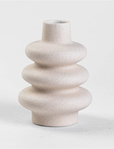 FLORERO CERAMICA 10x10x14CM ANILLOS BLANCO FLORERO CERAMICA 10x10x14CM ANILLOS BLANCO