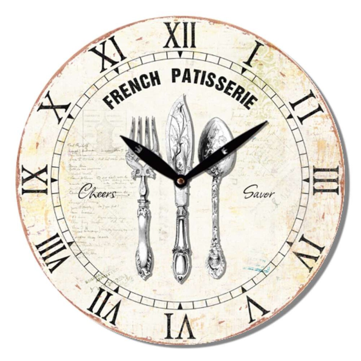 Reloj De Pared Mdf D28.8X3.5Cm - Cubiertos Plata 