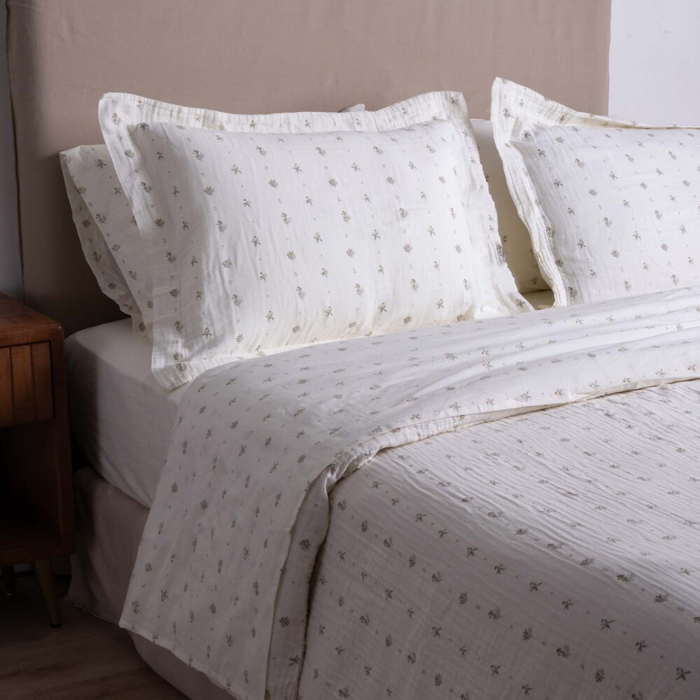 SET FDA. NÓRDICA RELAXED, KING ALGODON MULTICOLOR COTTON GAUZE FLOR