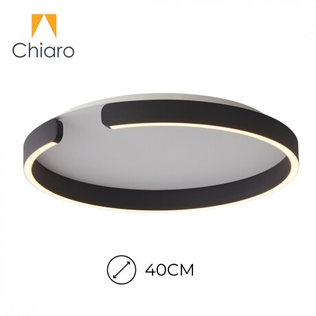 Plafón LED, Diseño anillo cortado, Dimerizable 30W 40CM NEGRO