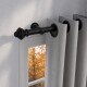 Barrote cortina metal Eurometal 1,5m + 2 soportes NEGRO