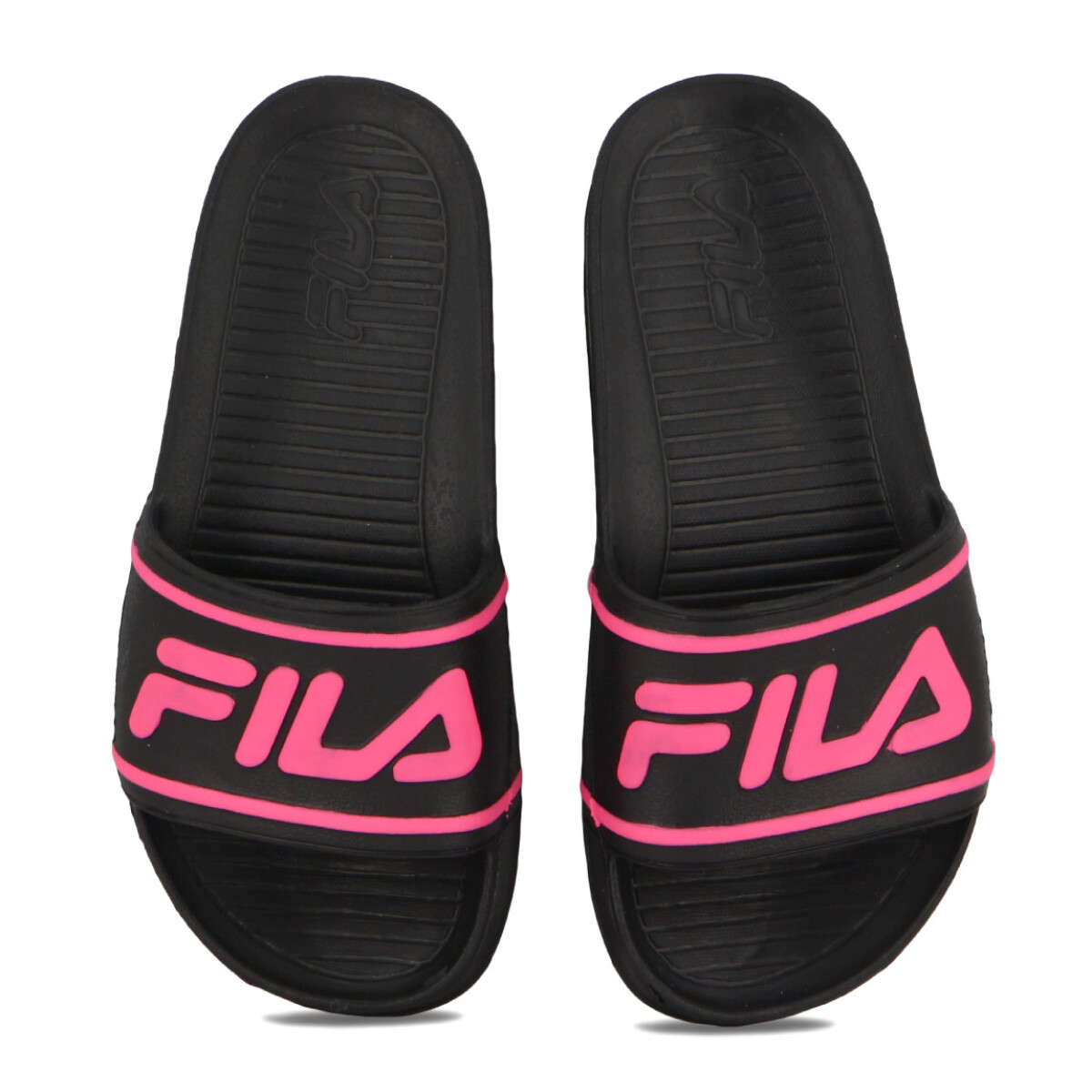Chancletas Mujer Fila Sleek - Negro-Rosado 