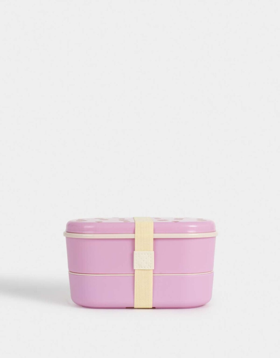 Lunchera Con Cubiertos - Rosa Claro 