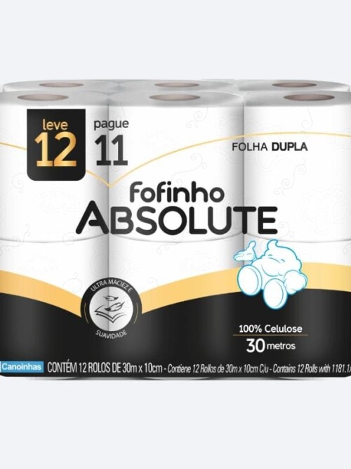 Papel Higienico Fofinho Absolute Doble Hoja 12x30mts Papel Higienico Fofinho Absolute Doble Hoja 12x30mts
