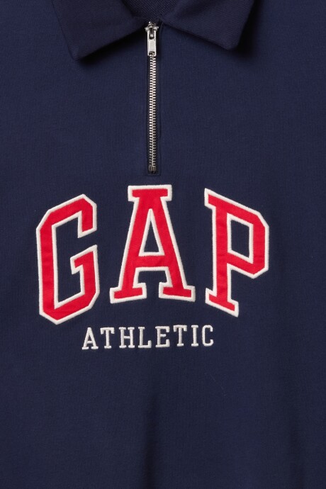 Buzo Deportivo Medio Cierre Logo Gap Hombre Navy Uniform