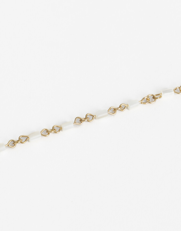 Pulseras Flexibles Color Pulsera Flexible Beads Y Nácar - Dorado