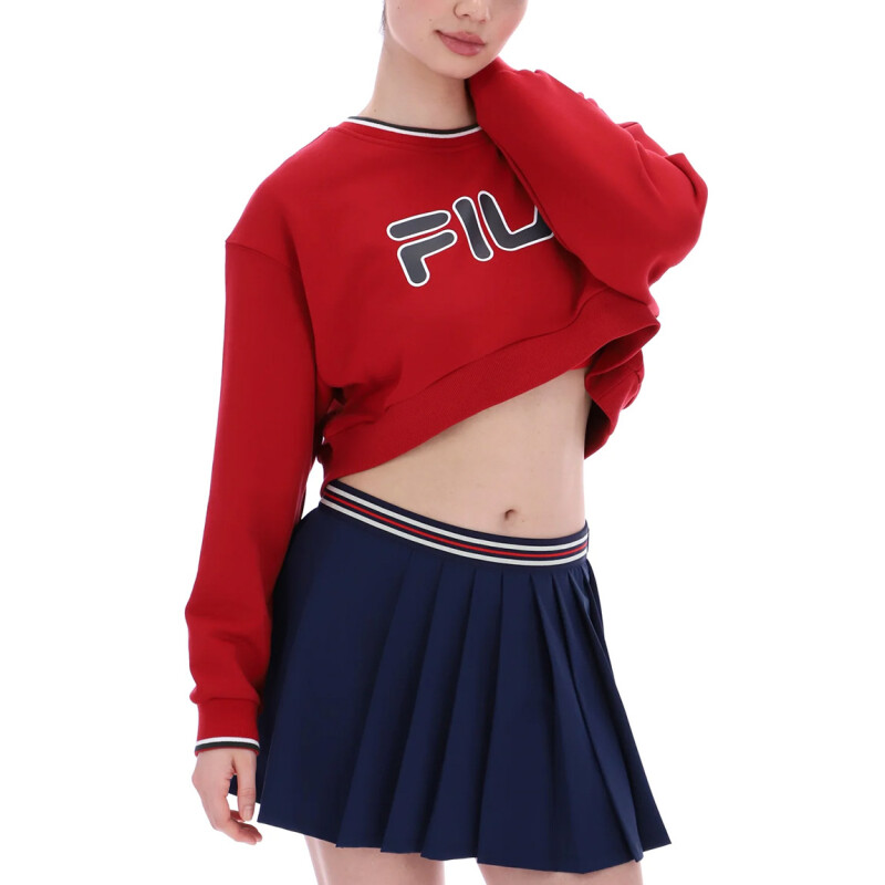 Buzo Crop Mujer Fila Pullover Rojo