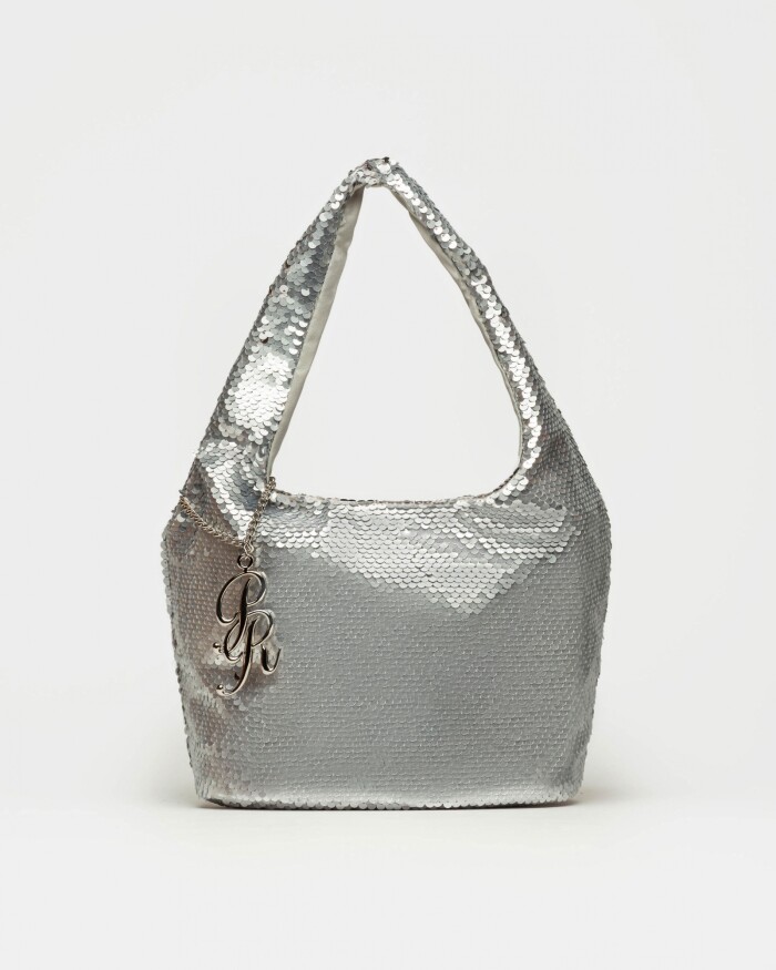 Cartera al hombro Poolside en paillette metalizado Metalizado