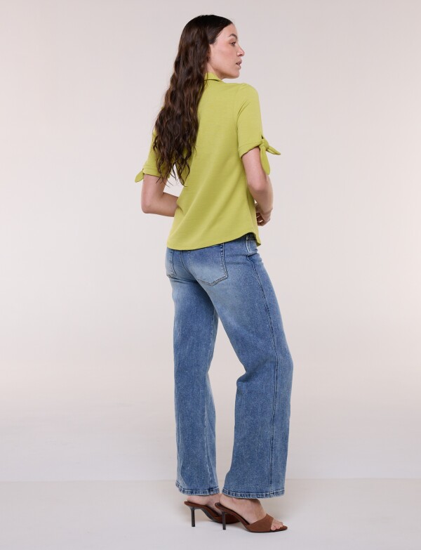 Camisa Tejida Bordado VERDE