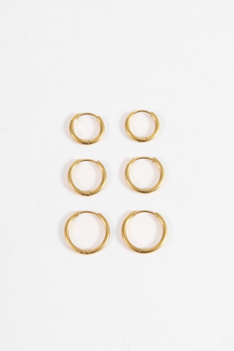 Set de 3 aros acero quirúrgico dorado