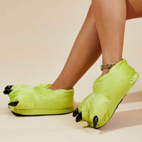 Pantuflas Diseño Garras Talles Para Niños y Adultos Verde