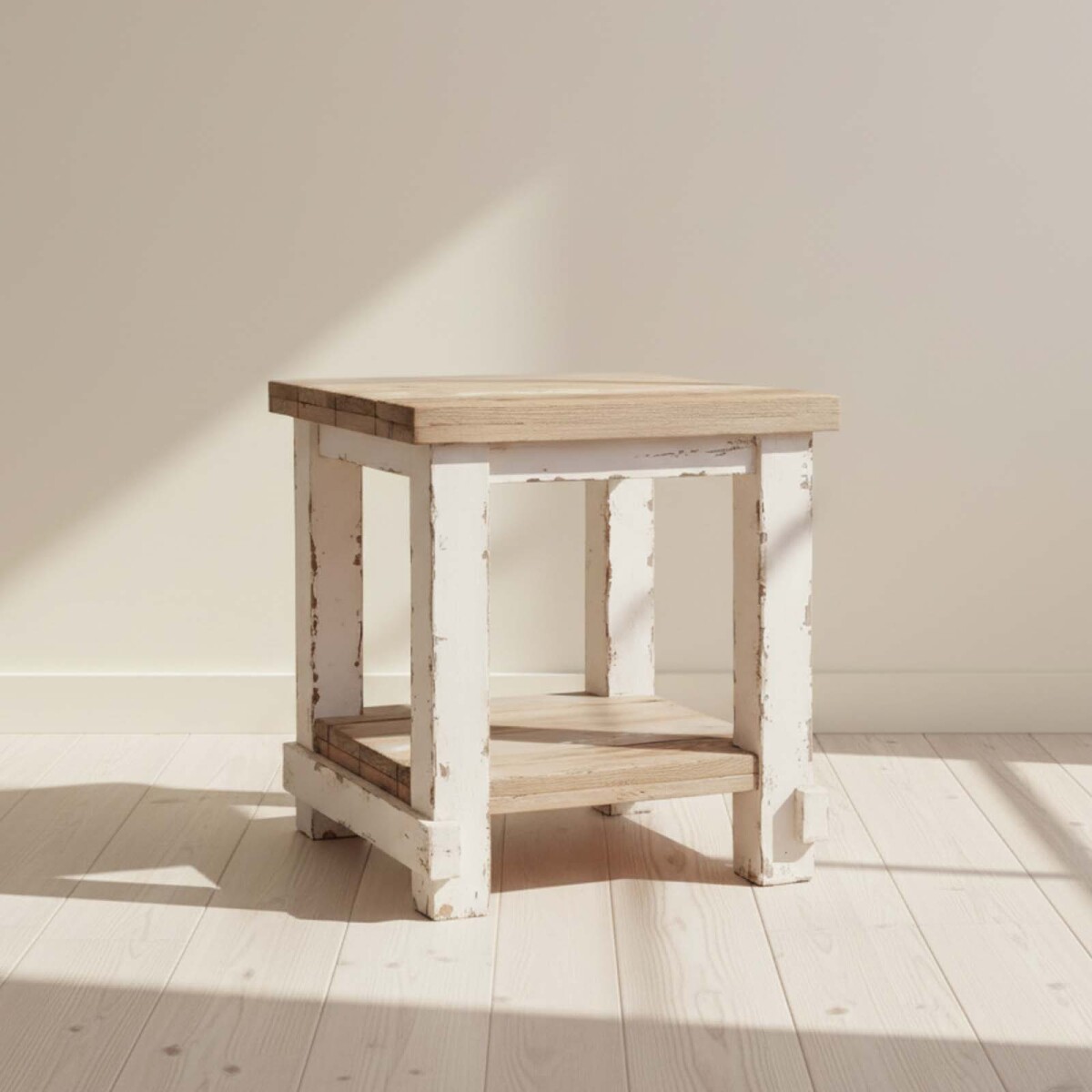 MESA DE LIVING LATERAL - ARRIME - PINO NATURAL-BEIGE AM12 NAT/BCO 