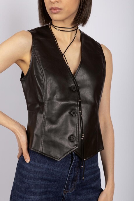 Chaleco Pu Negro