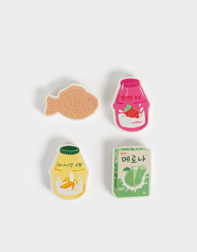 Útiles Varios Diseño propio Set De Gomas De Borrar Korean Food - Combinacion Multicolor