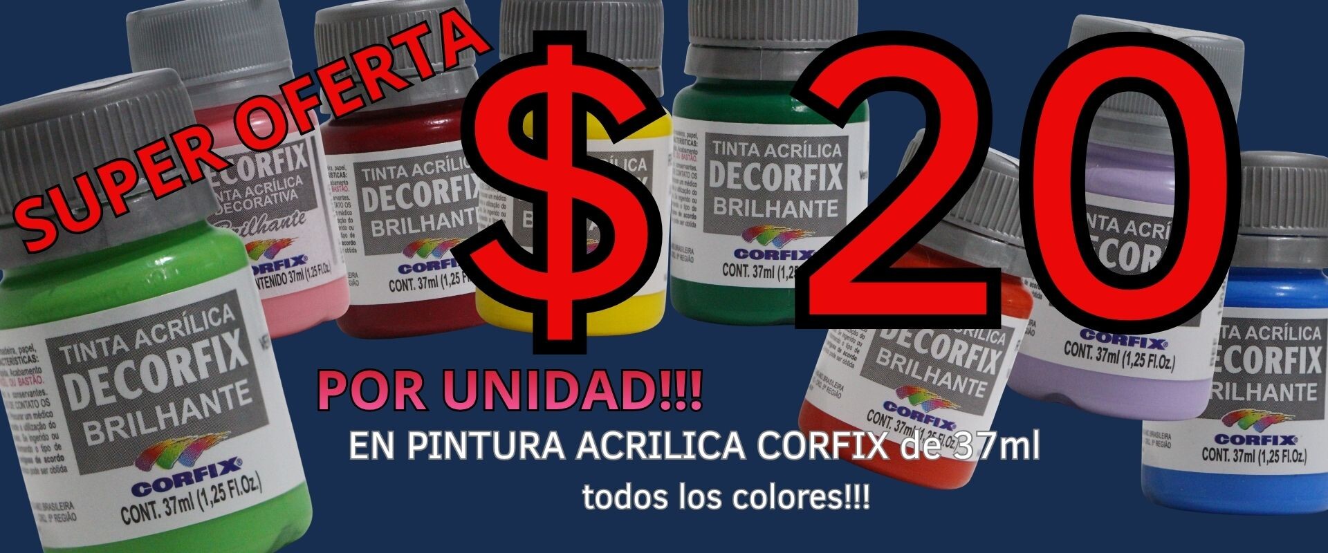 PINTURA ACRILICA CORFIX A 20 PESOS!!!