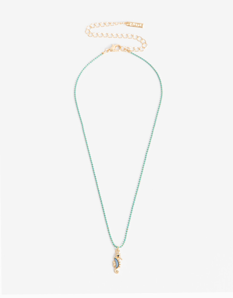 Cadena Corta con Dije Color Cadena Con Dije Caballito De Mar - Dorado