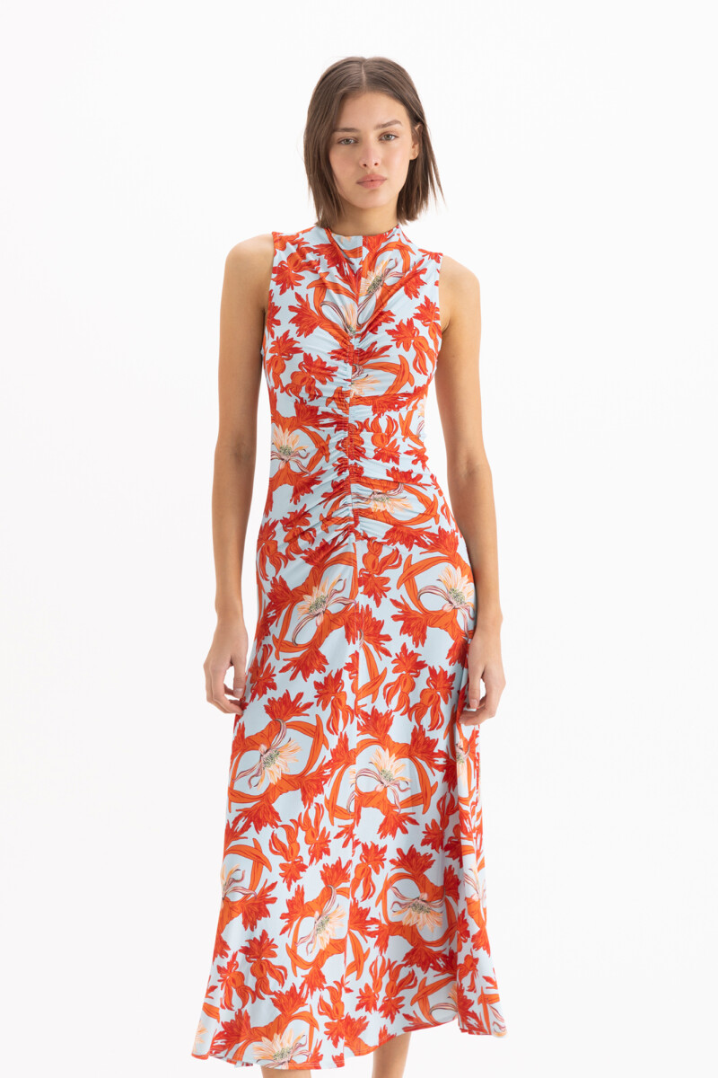VESTIDO HIBISCUS Celeste