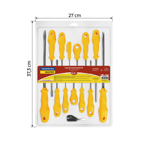 Juego destornilladores amarillos 14 piezas -TRAMONTINA TN0351