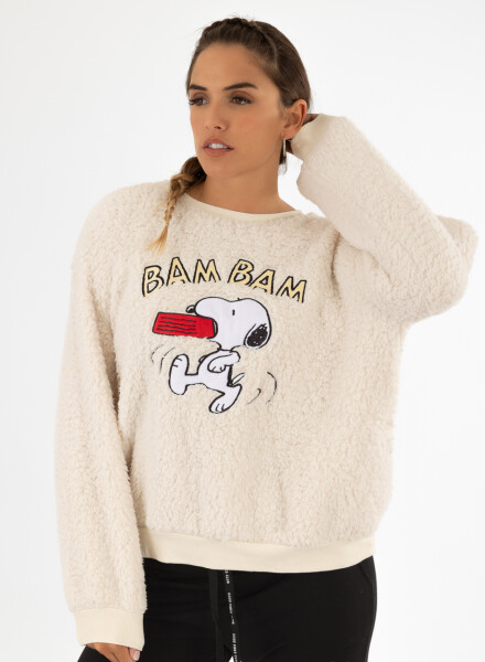 Sweater sherpa bam bam snoopy Marfil
