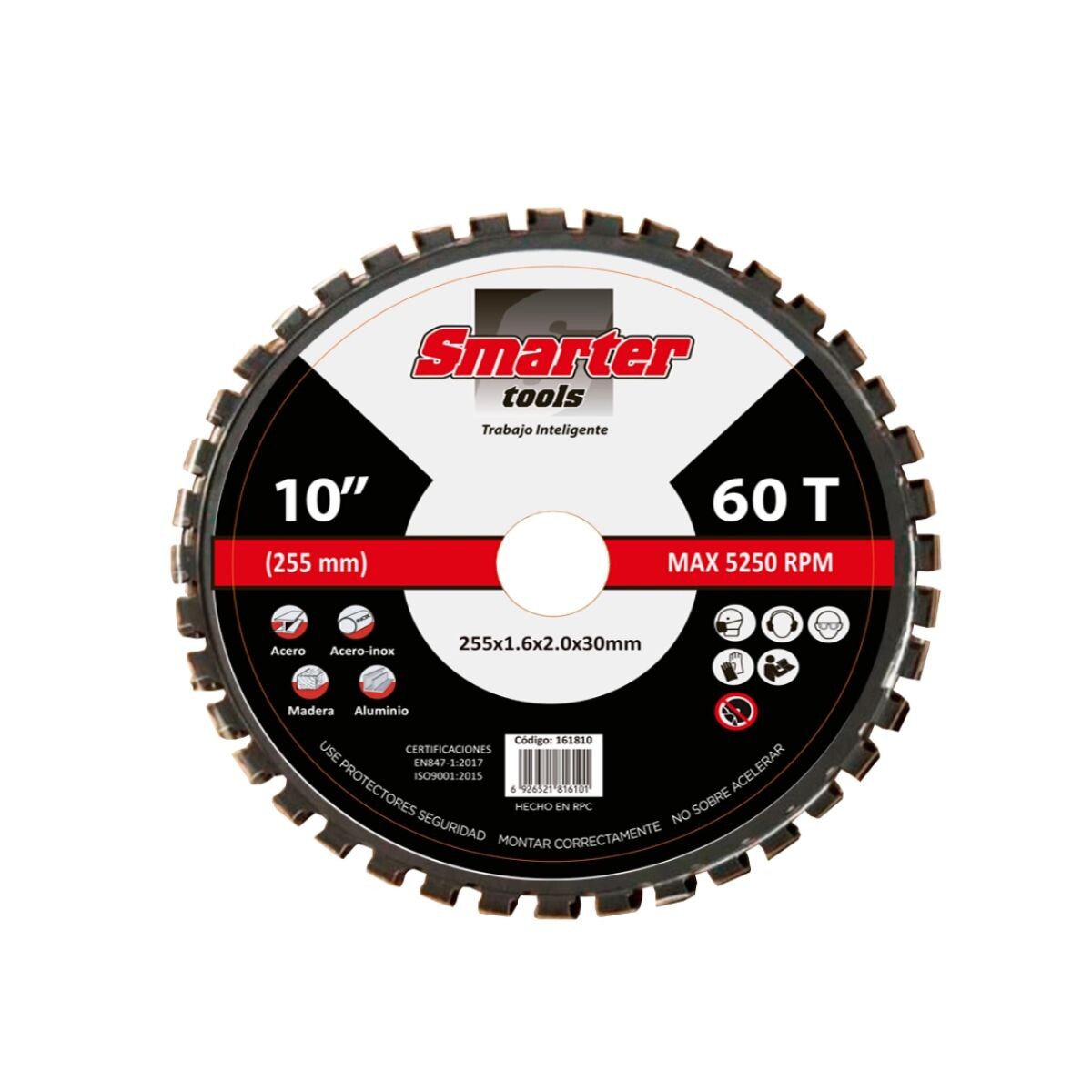 HOJA SIERRA INGL 10" ACERO/ALUM/MAD 60D SMARTER Hoja Sierra Ingl 10" Acero/alum/mad 60d Smarter