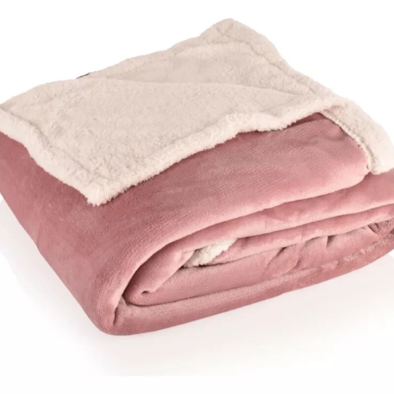 Frazada Reversible Queen Polar Corderito Microfibra 200x220 - Rosa Frazada Reversible Queen Polar Corderito Microfibra 200x220 - Rosa