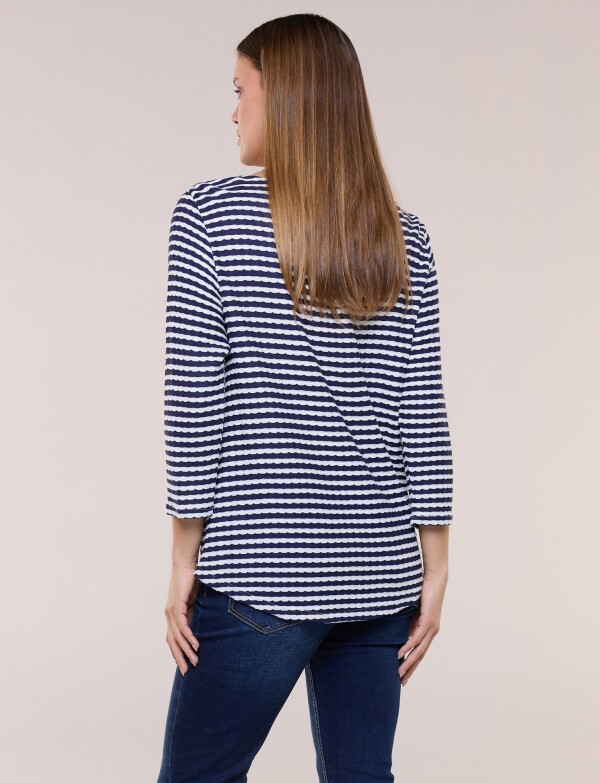 Blusa Textura Lineas AZUL