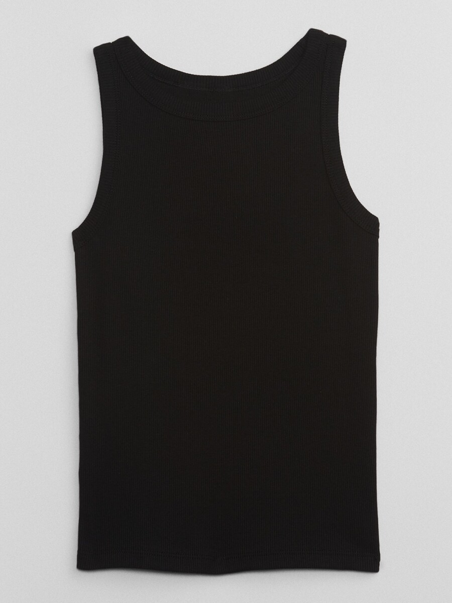 Musculosa Acanalada Niña - True Black 