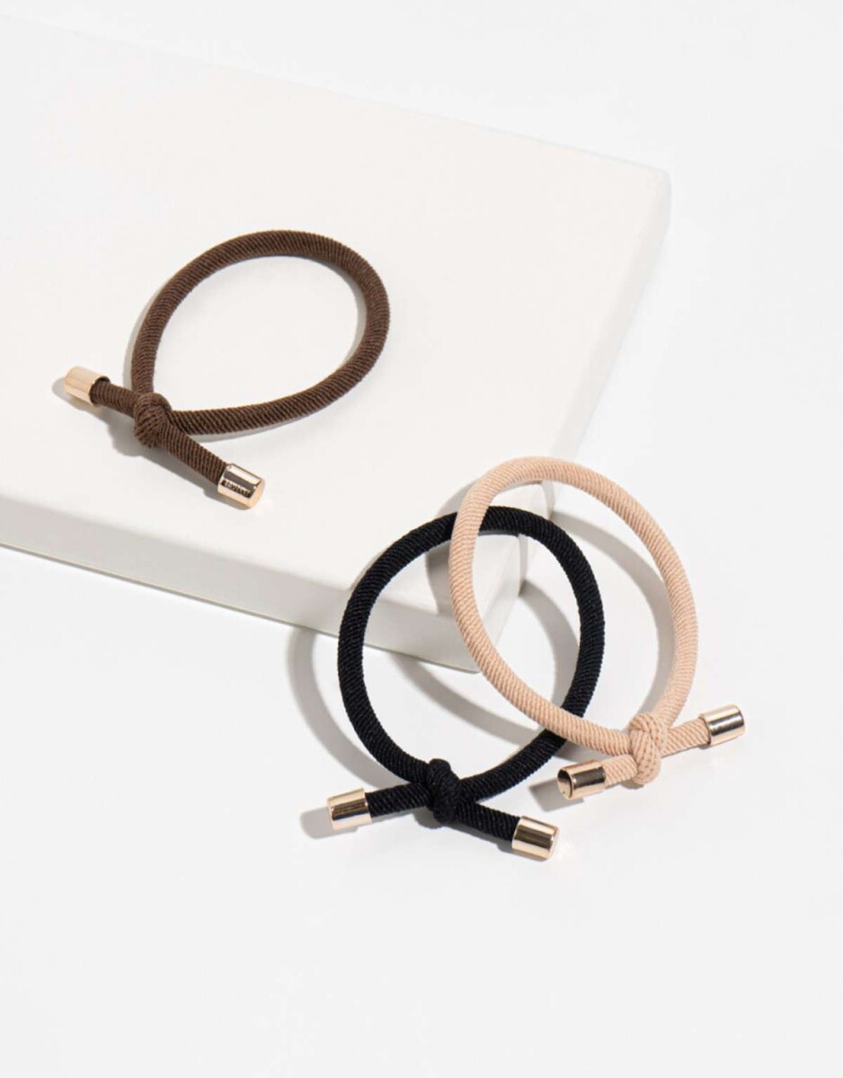 Set De Gomitas Con Nudo - Combinacion Tricolor 