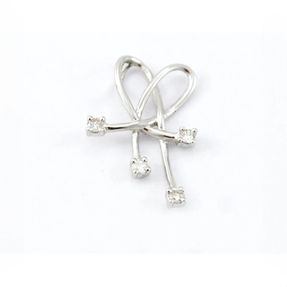Dije Oro Blanco 18 K Y Brillantes Dije Oro Blanco 18 K Y Brillantes