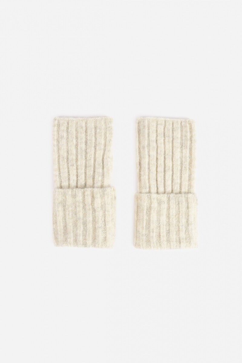 Guantes de tela mitón beige claro
