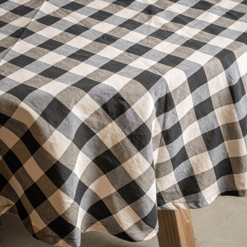 Mantel redondo 1.60, cuadros negro Mantel redondo 1.60, cuadros negro