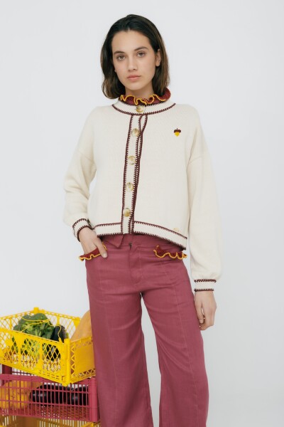 CARDIGAN TERRO LIMA Crudo
