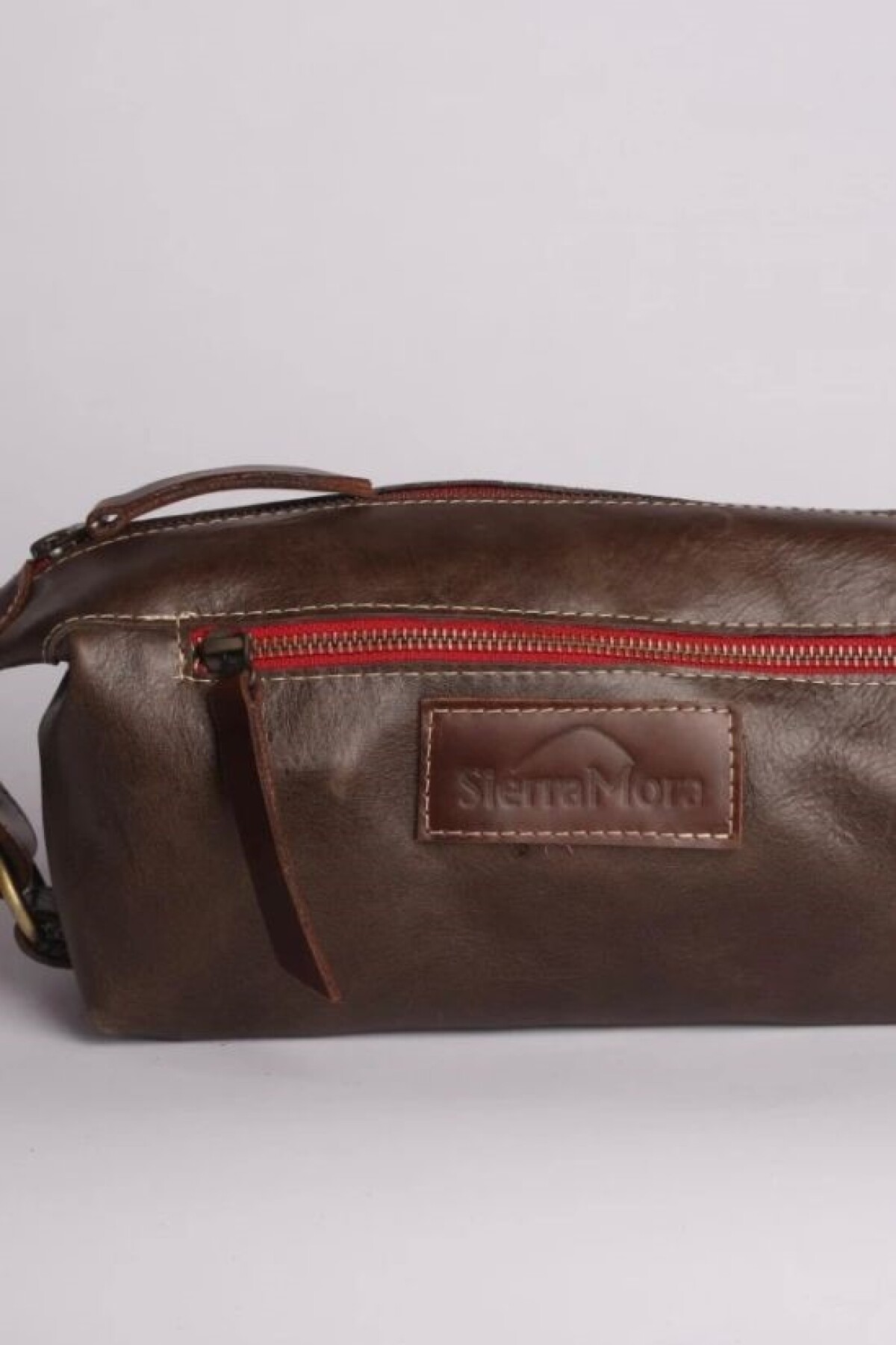 Necessaire de Cuero Marrón Red Zip