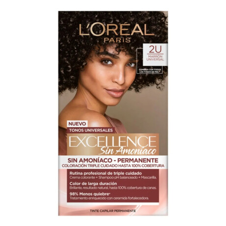 Tinta L'Oréal Paris Excellence Sin Amoníaco 2U Marrón Universal Tinta L'Oréal Paris Excellence Sin Amoníaco 2U Marrón Universal