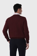 Sweater Arrow Cuello en V BORDÓ