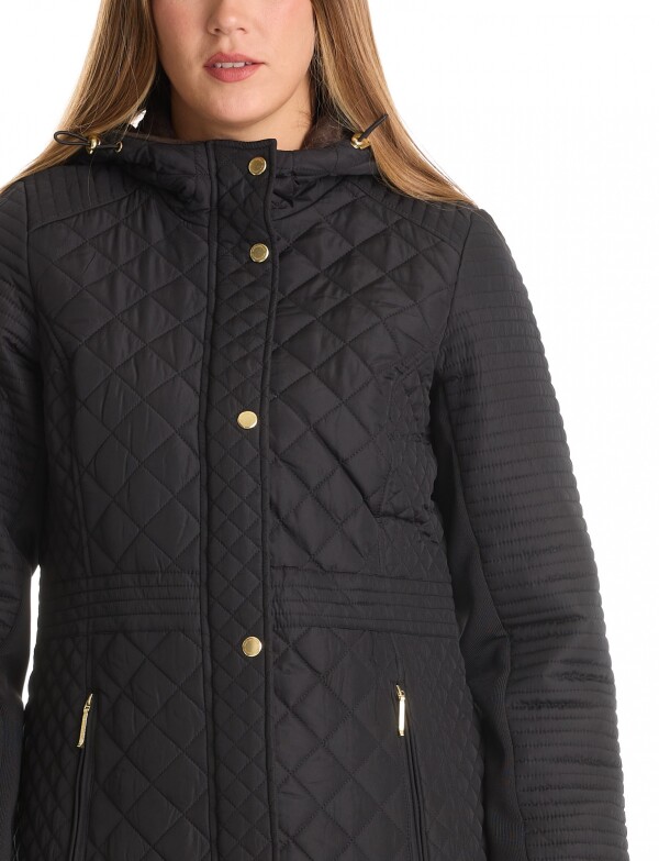 Campera Matelassé & Capucha NEGRO