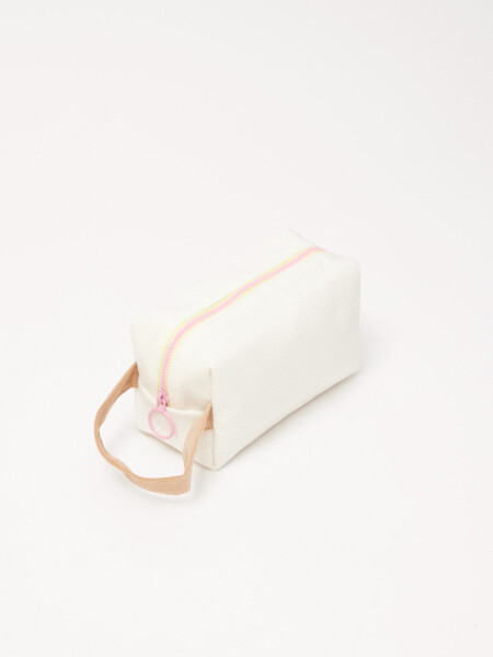 Cartuchera de pana Blanca