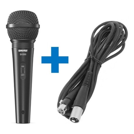 Micrófono Shure SV200 con interruptor + cable XLR a XLR Negro