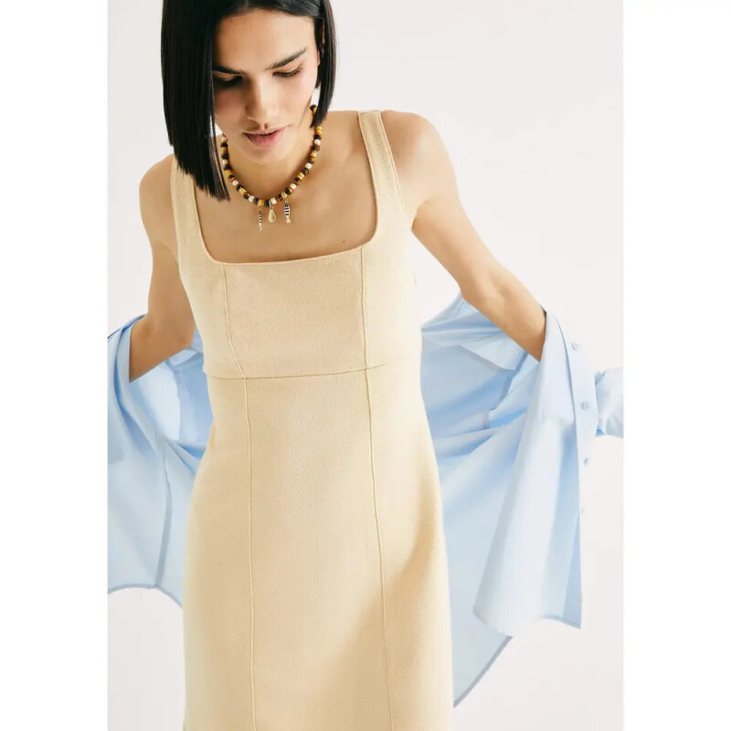 VESTIDO CURTO FEM AMARELO CLARO