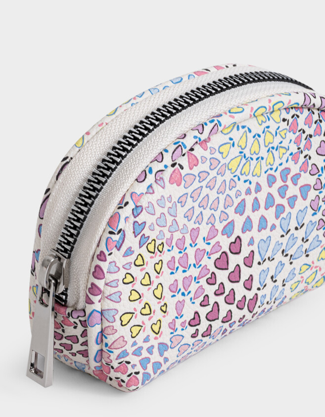 Monederos Clasico Monedero Cuerina Corazones - Combinacion Multicolor