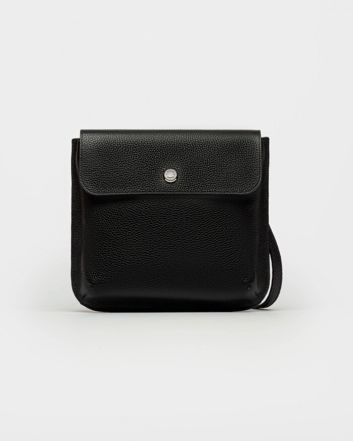 Morral Liana En Cuero Graneado Negro