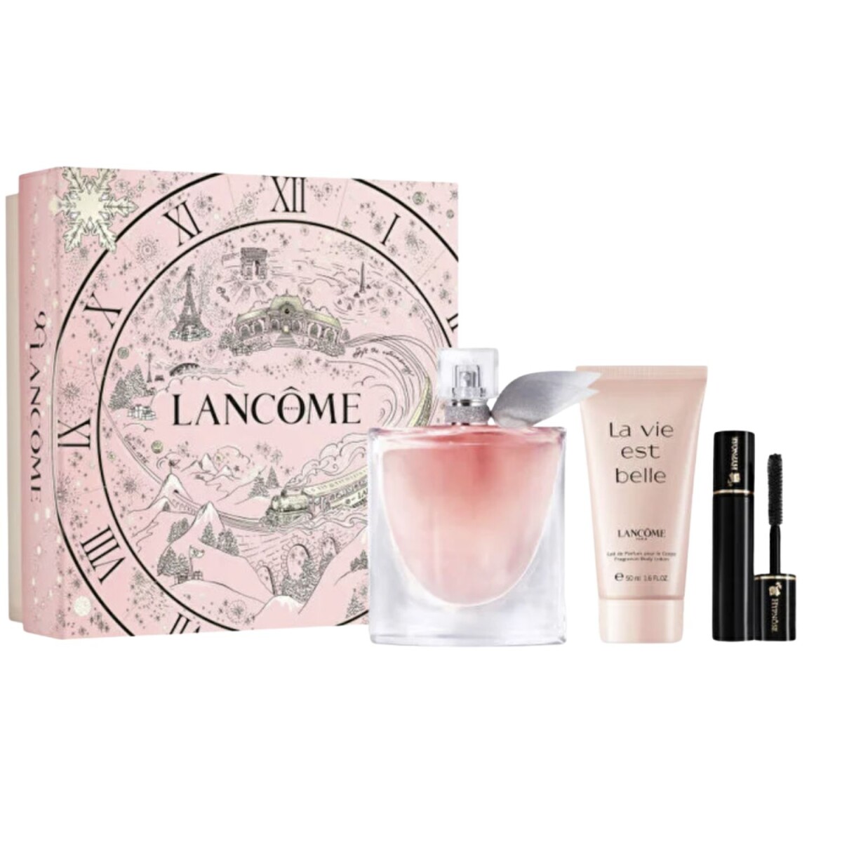 Set Perfume La Vie est Belle EDP V100+Body Lotion+Mini Máscara 