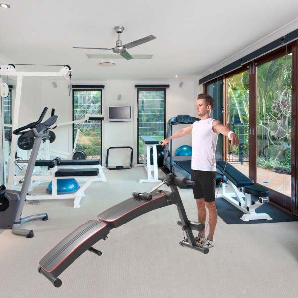 Banco Regulable Abdominal Plegable Curvo Musculacion Con Bandas Ejercicio Acero Gym Imback Banco Regulable Abdominal Plegable Curvo Musculacion Con Bandas Ejercicio Acero Gym Imback