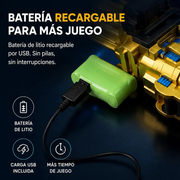 Ametralladora Lanza Bolas Hidrogel Con Tripode Jtjug100azu AZUL