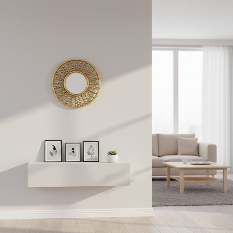 ESPEJO RED DORADO 26CM Unica