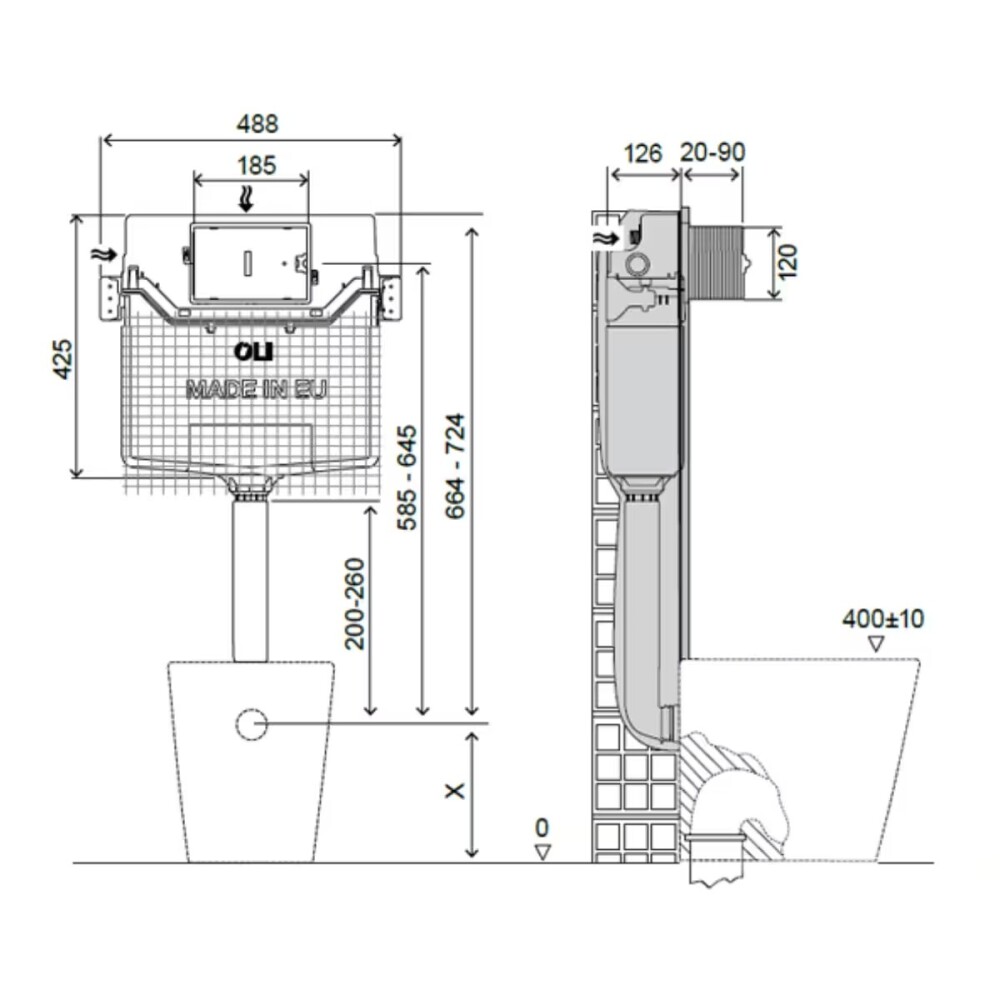 Cisterna de embutir Oli 120 Plus doble descarga Cisterna De Embutir Oli 120 Plus Doble Descarga