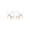 Juego de Comedor Eames Mesa rectangular 120x80 + 6 Sillas Blanco